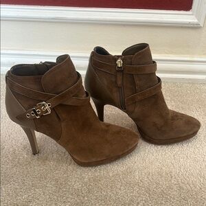 WHBM Brown Suede Ankle Boots